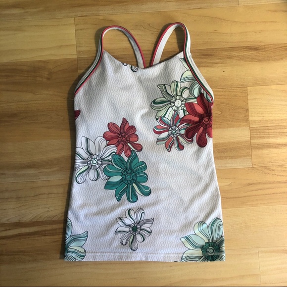 LULULEMON Hidden Bra Vintage Print Sport Tank Top - Picture 1 of 5